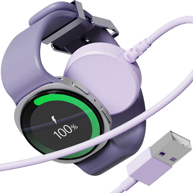 누아트 마그네틱 무선 고속충전기 USB타입, 라벤더, 1개