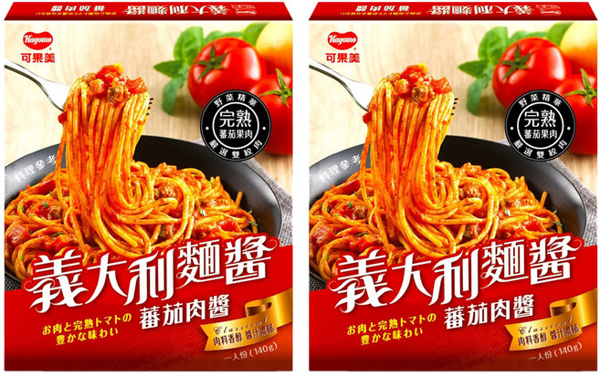 KAGOME 可果美 義大利麵醬 蕃茄肉醬 真實蕃茄原味, 140g, 2盒