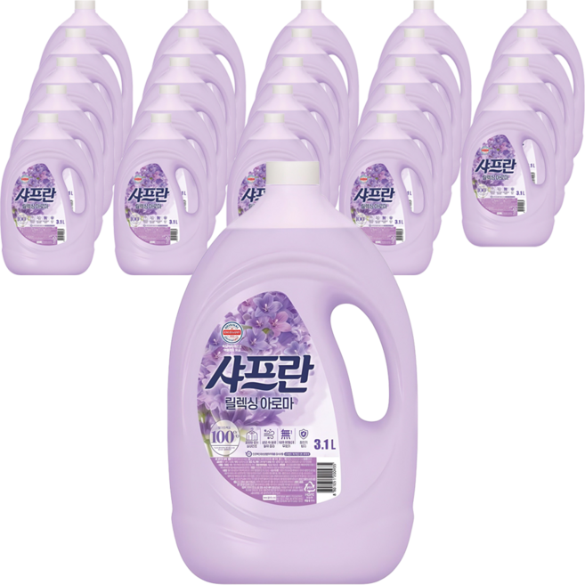 샤프란 플러스 섬유유연제 릴렉싱아로마 본품, 3.1L, 25개