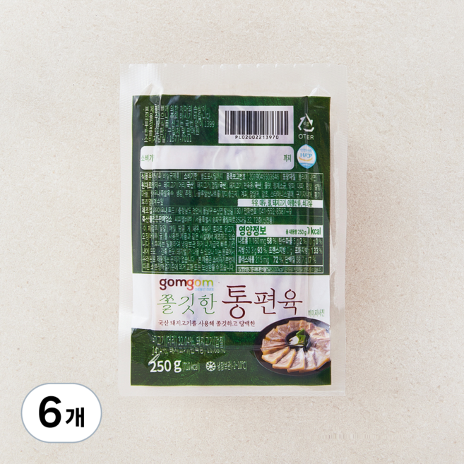 곰곰 쫄깃한 통편육 (냉장), 250g, 6개