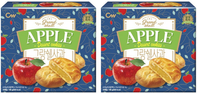 청우식품 그랑쉘 사과, 195g, 2개