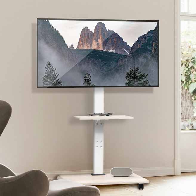 Home Planet 三星StanbyME 電視支架 移動式 26~75吋 白色, KM-XZ1600, 1個