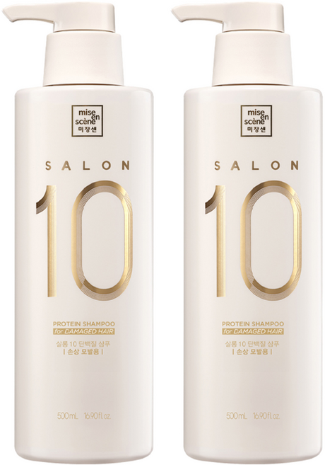 mise en scene 魅尚萱 Salon 10 蛋白質洗髮乳 受損髮質適用, 500ml, 2個
