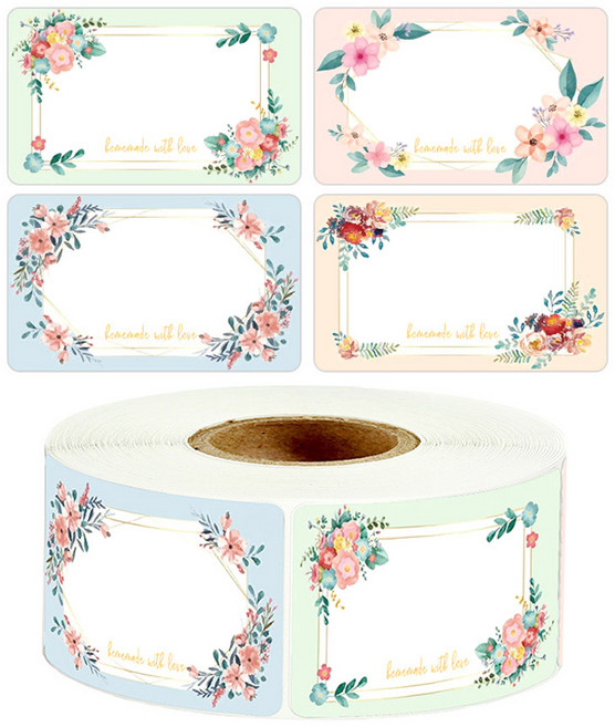 이홈베이킹 플라워 메모스티커 5 x 3 cm 250p 세트, 혼합색상, 1세트