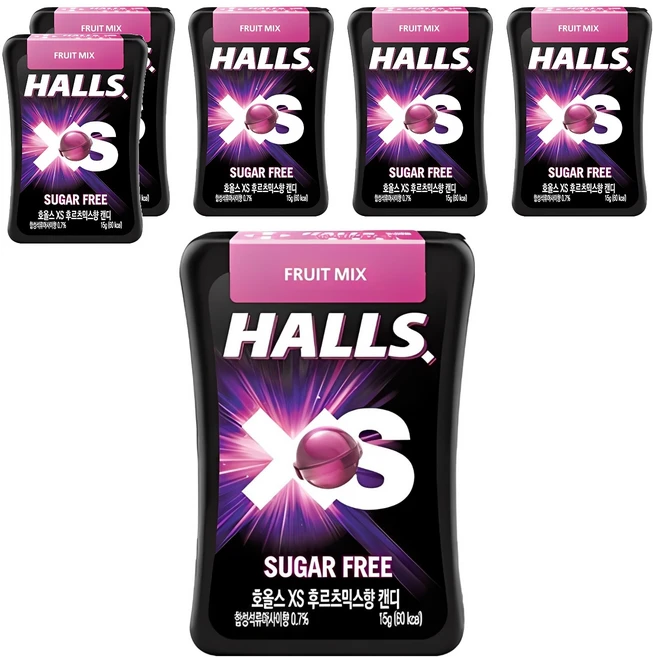 호올스 XS 후르츠 믹스향 캔디, 15g, 6개 - 쿠팡