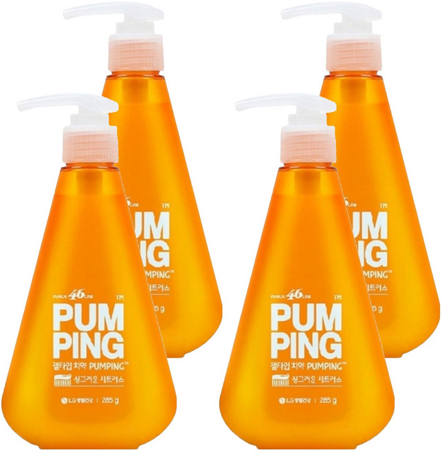 페리오 46cm 펌핑치약 시트러스향, 4개, 285g