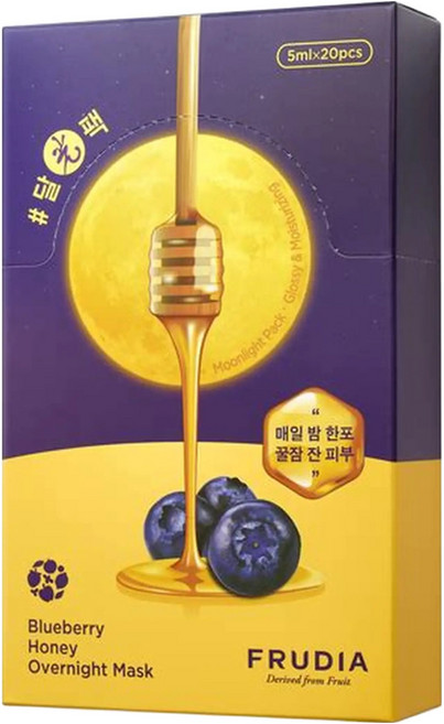 FRUDIA 台灣公司貨 望莓止渴 藍莓蜂蜜緊好眠晚安凍膜 20個, 100ml, 1盒