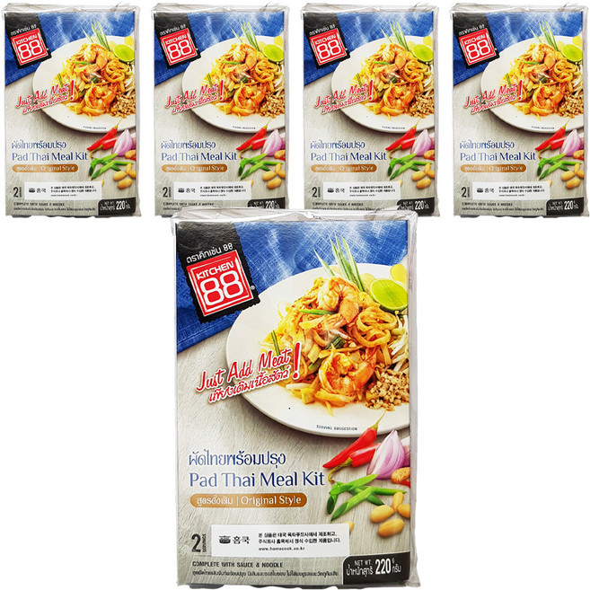 키친88 홈쿡 팟타이 볶음 쌀국수, 220g, 5개