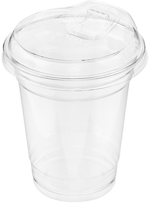 탐사 투명 PET 아이스컵 + 스트로우프리 뚜껑 (국내 생산), 410ml, 100개