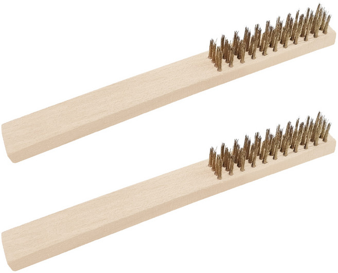 데일드 묵은때 제거 와이어 브러쉬 나무자루 소, 2개