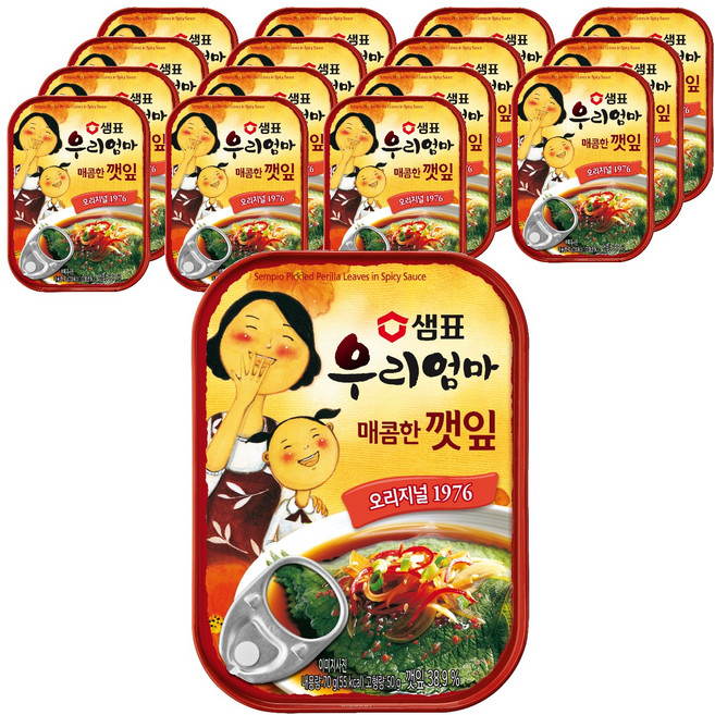 샘표 우리엄마 매콤한 깻잎, 70g, 16개