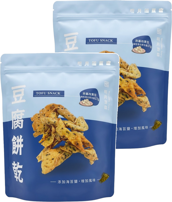 明月豆腐 豆腐餅 海苔口味, 2包, 150g