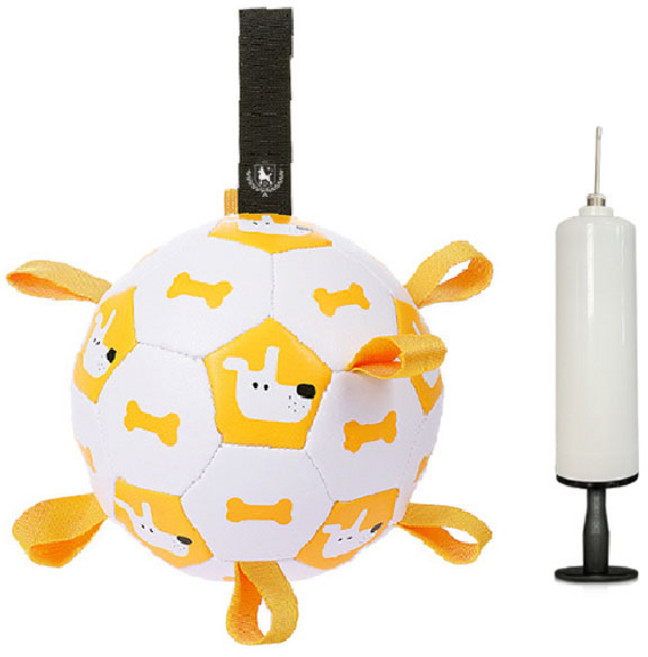 딩동펫 강아지 도그탭 축구공 장난감, 옐로우, 1세트