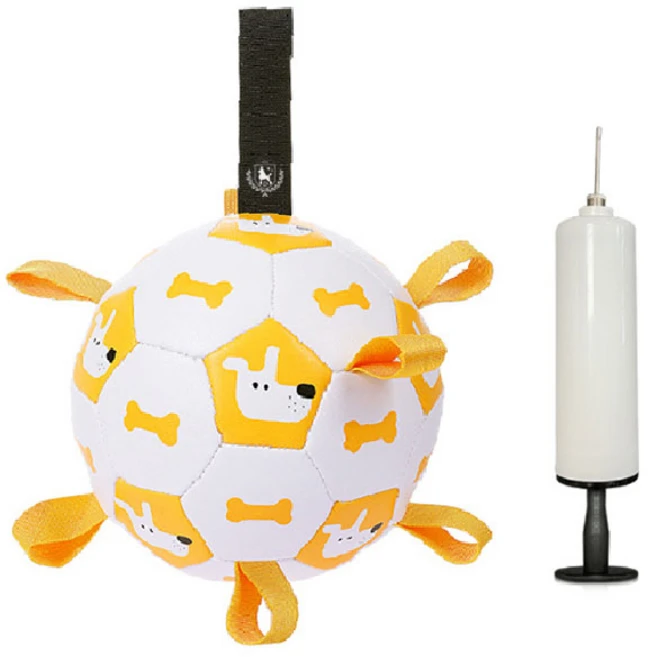 딩동펫 강아지 도그탭 축구공 장난감, 옐로우, 1세트 - 쿠팡
