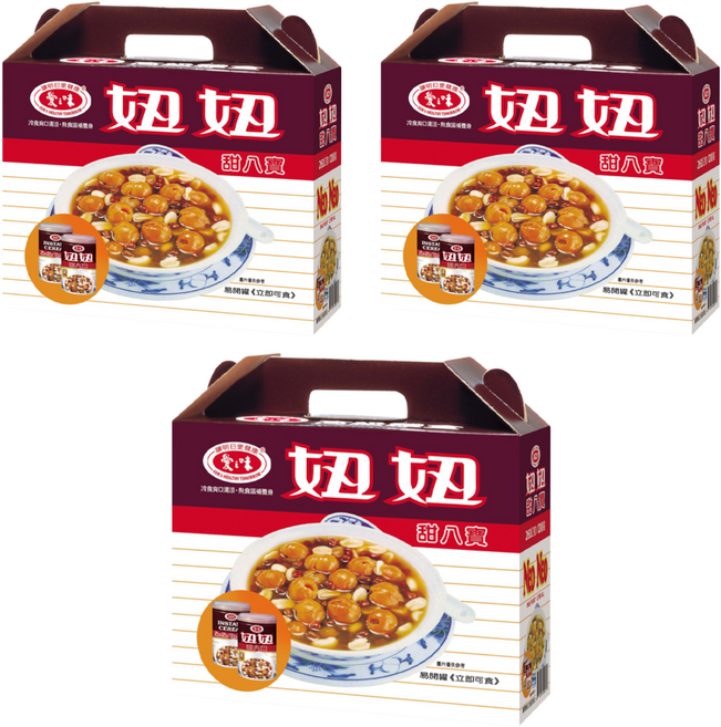 愛之味 妞妞甜八寶禮盒 12罐, 3120g, 3盒