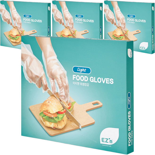 EZn이지엔 위생장갑 라이트, 200개, 4개