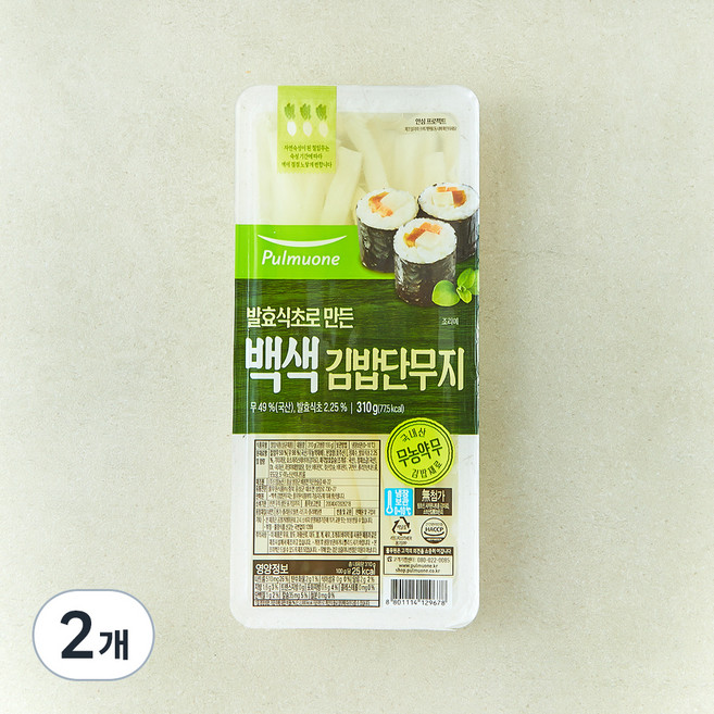 풀무원 백색 김밥 단무지, 310g, 2개