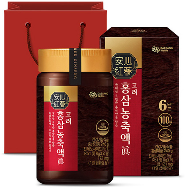 대상웰라이프 고려홍삼 농축액 진 + 쇼핑백, 240g, 1개