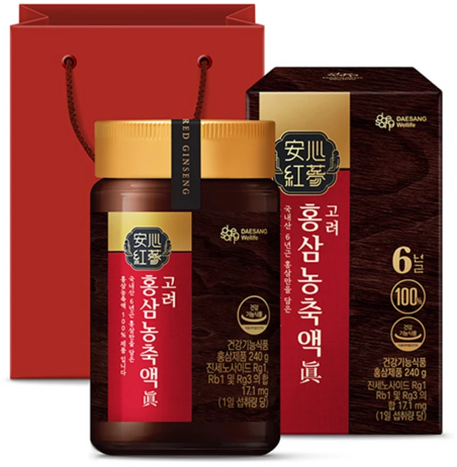대상웰라이프 고려홍삼 농축액 진 + 쇼핑백, 240g, 1개 - 쿠팡