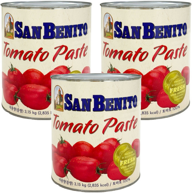 산베니토 토마토 페이스트, 3.15kg, 3개