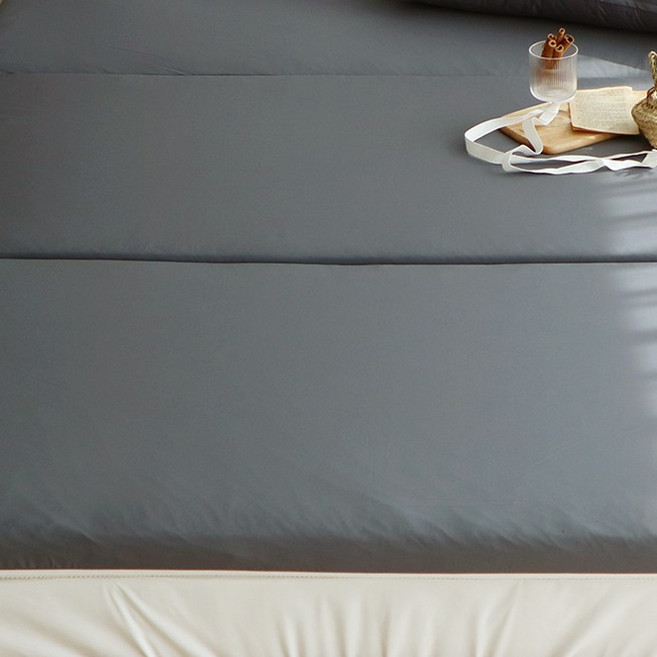 아토앤알로 3단 접이식 토퍼 매트리스 홑겹, 차콜, 6.5cm