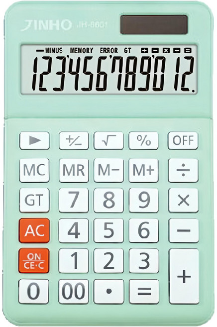 JINHO 京禾 國考機 12位元計算機 JH-6601, 綠色, 1個