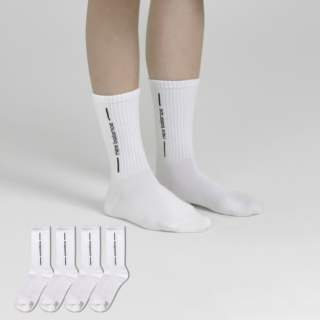 New Balance 線條Logo長筒襪 4雙