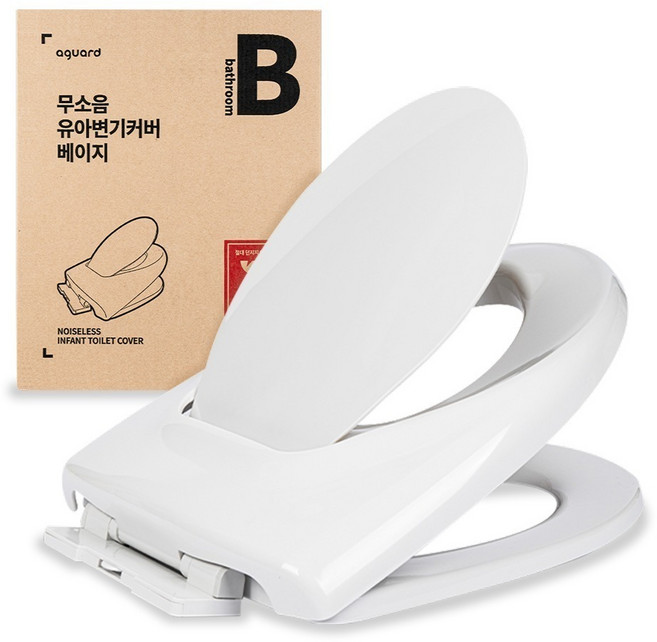 아가드 무소음 유아 변기 커버, 화이트
