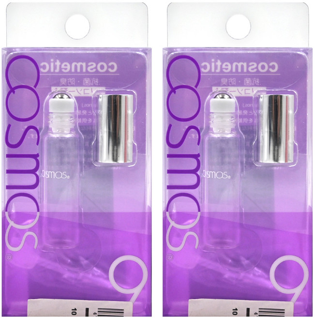 台灣 COSMOS 果凍 玻璃滾珠香水瓶 5ml, 透明色, 2個
