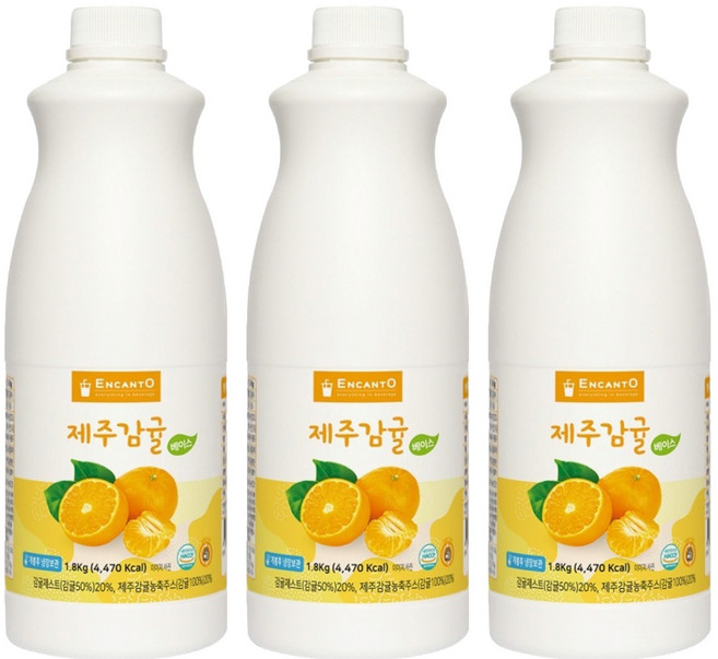 엔아이에프 엔칸토 제주감귤베이스, 1.8kg, 3개