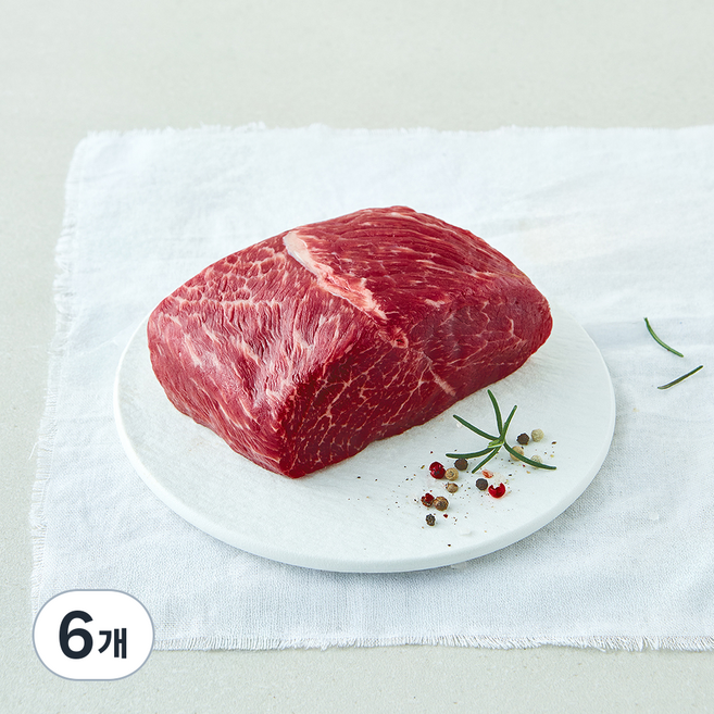 육교시 한우 꾸리살 덩어리 1등급 (냉장), 6개, 300g