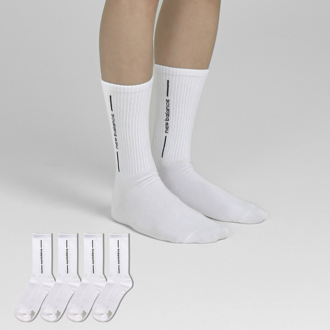 New Balance 線條Logo長筒襪 4雙