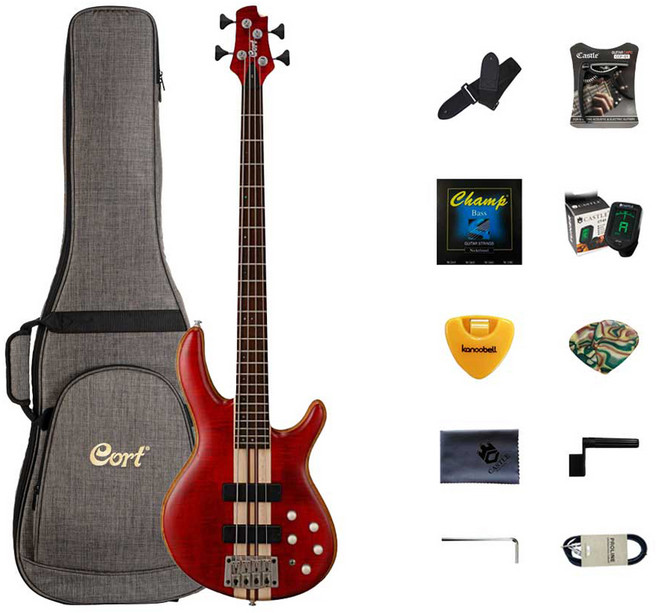 콜트 A4 Plus FMMH OPBC 베이스 기타, Open Pore Black Cherry, 1개