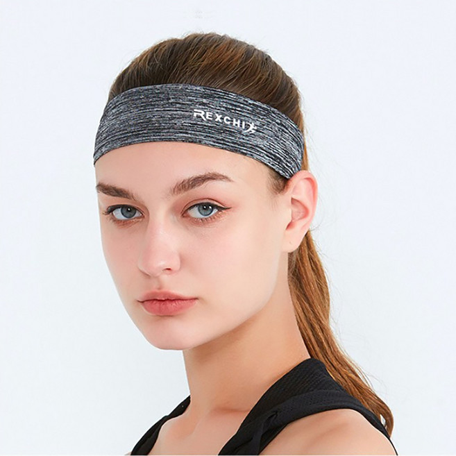 헨센 리치 슬림 통기성 스포츠 헤어밴드, 다크그레이, 3개