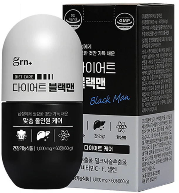 GRN 다이어트 블랙맨 60g, 60정, 1개 - 쿠팡