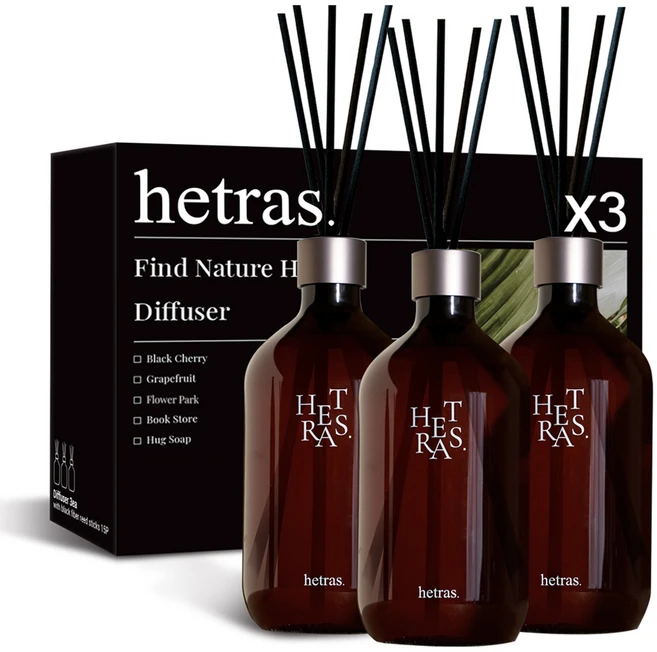 헤트라스 프리미엄 디퓨저, 플라워파크, 500ml, 3개 - 쿠팡