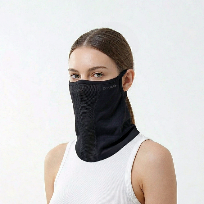 크로커다일 자외선차단 페이스가드 버프형 CD341, 블랙, 1개