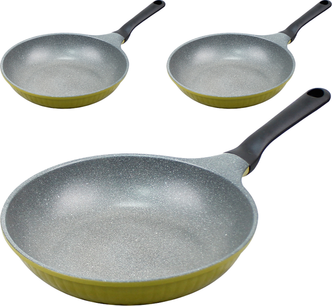리빙온 올리브 스톤 후라이팬, 24cm, 3개