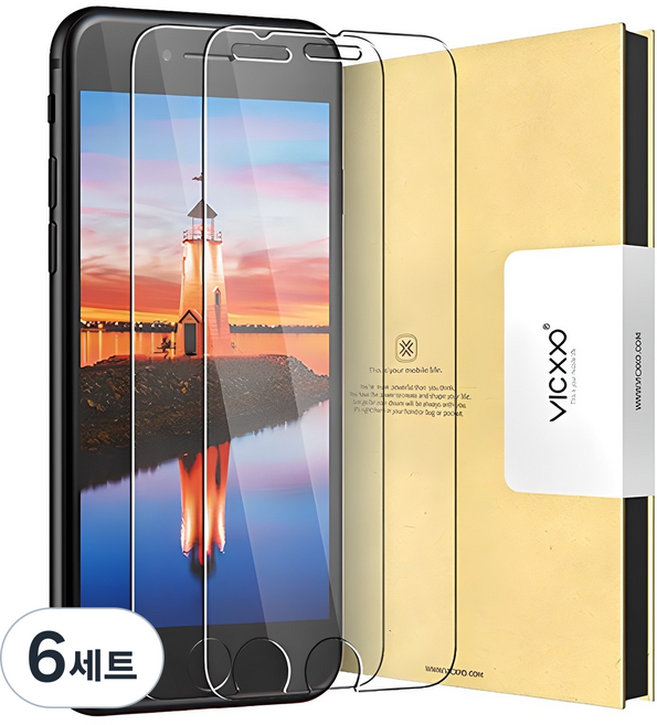 빅쏘 2.5C 아이폰 강화유리 휴대폰 액정보호필름 2매, 6세트