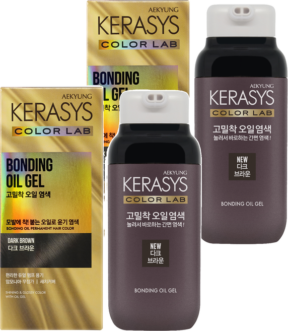 케라시스 고밀착 오일 염모제, 다크브라운, 2개