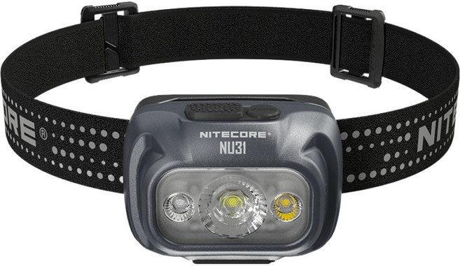 NITECORE 奈特科爾 550 流明 145米 頭燈 三光源 金屬製 內建高續航電池 可充電 防水頭燈 NU31, 岩灰, 1個
