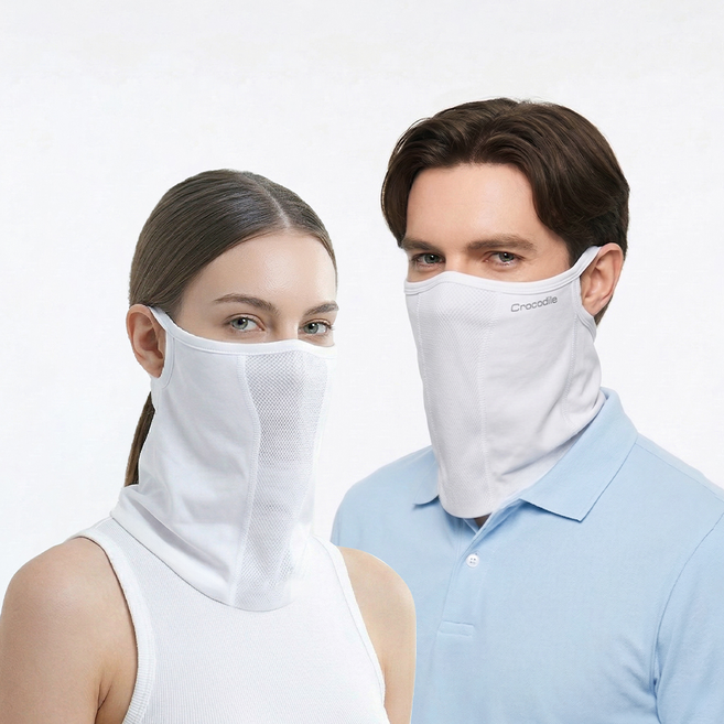 크로커다일 자외선차단 페이스가드 버프형 마스크 CD341, 화이트, 2개