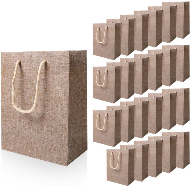 리드홈 튼튼한 코팅 코튼무지 쇼핑백 24p, 베이지