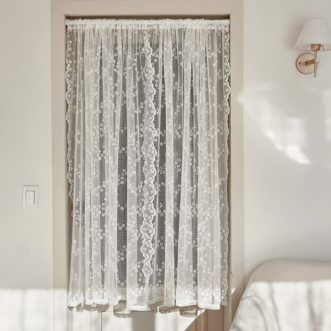 쁘리엘르 플라워 자수 엘린 레이스 커튼