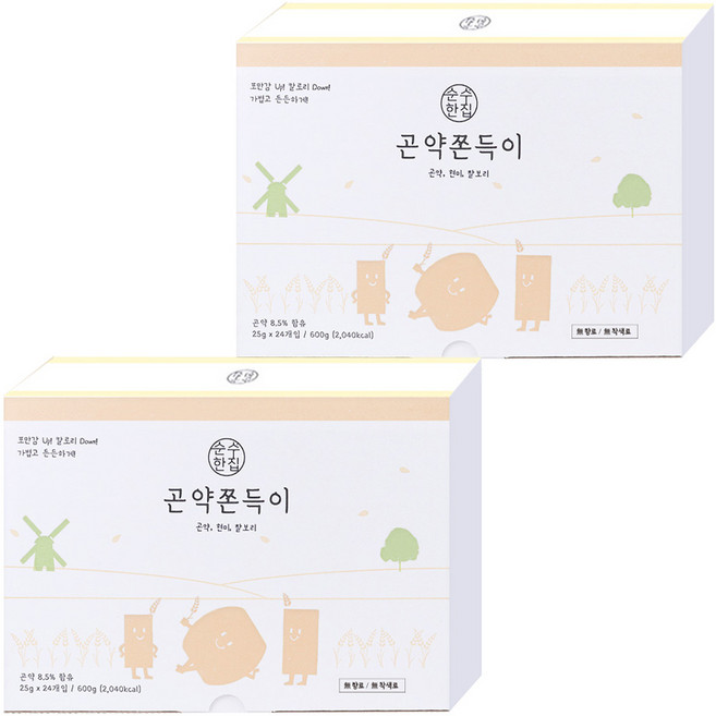 순수한집 곤약쫀드기 현미맛, 600g, 2개
