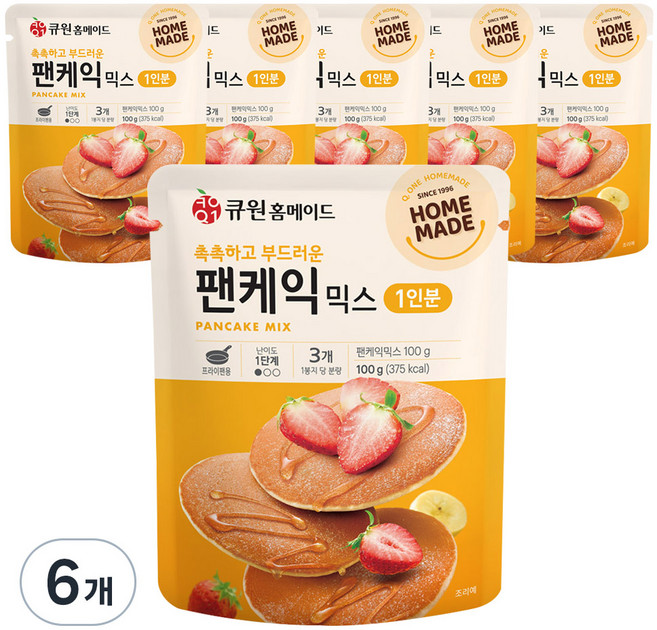 큐원 홈메이드 팬케익 믹스, 100g, 6개