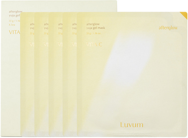 러븀 애프터글로우 유자 겔 마스크, 5개입, 1개