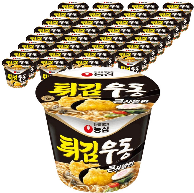 농심 튀김우동 큰사발면 111g, 32개