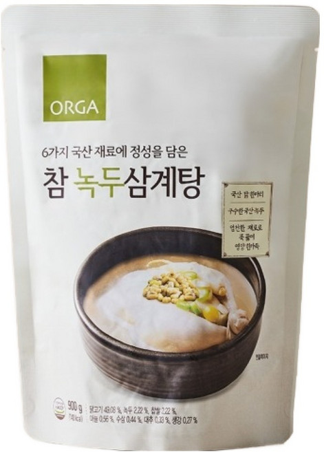 올가홀푸드 참 녹두삼계탕, 900g, 1개