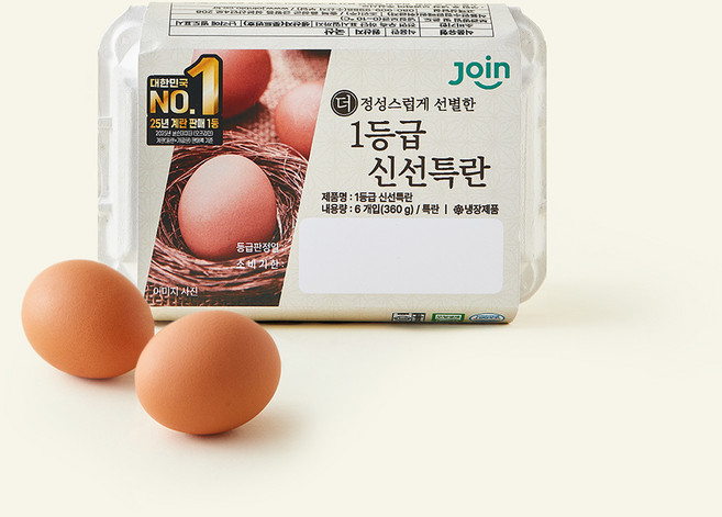 조인 무항생제 인증 1등급 특란 360g, 1개, 6구